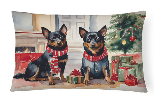 Lancashire Heeler Cozy Christmas Throw Pillow