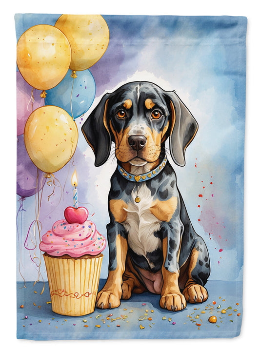 Bluetick Coonhound Happy Birthday Garden Flag