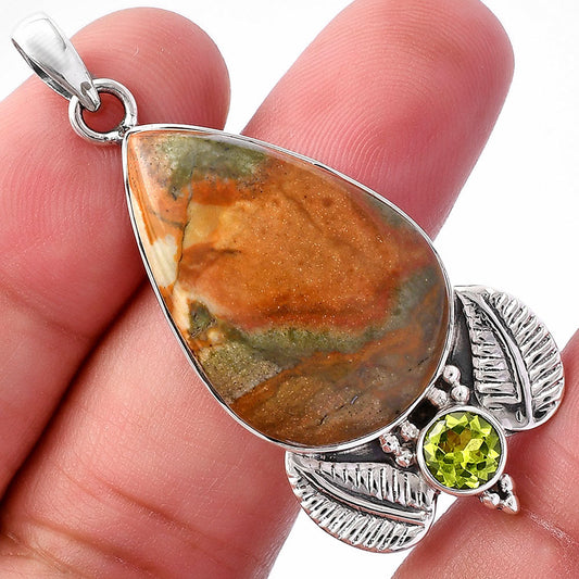 Rocky Butte Picture Jasper & Peridot Pendant P-1127 SDP145937