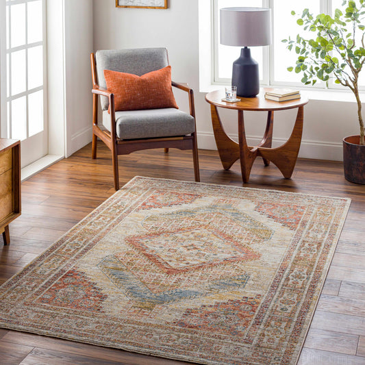 Moya Tan Rich Textured Traditional Rug